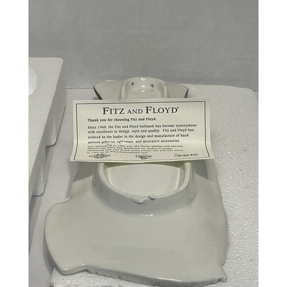 Fitz & Floyd Snack Therapy Snowman Server 13½″ Holiday Ceramic Tray W/Box - Picture 8 of 8